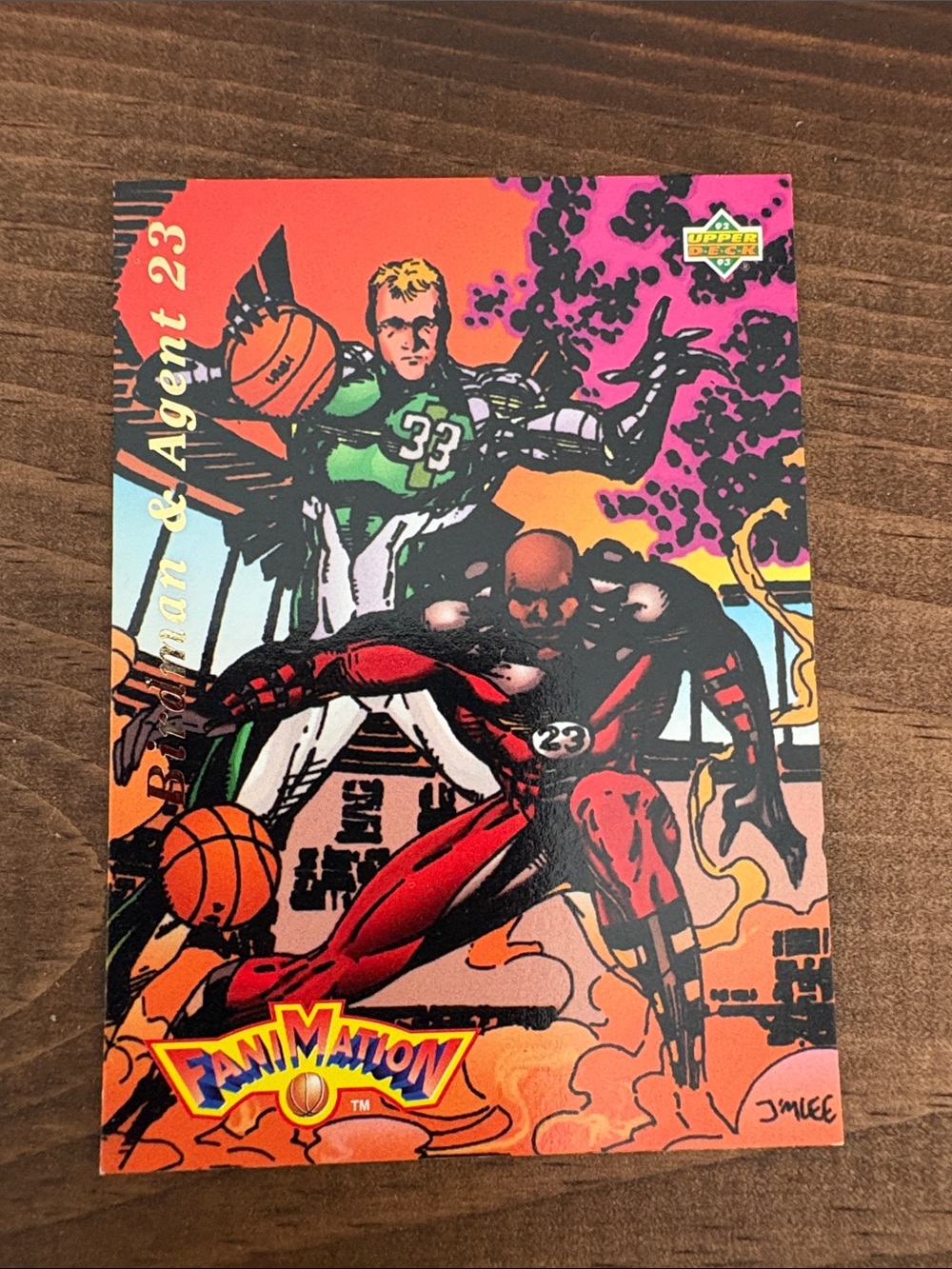 1993 Upper Deck Michael Jordan Larry Bird Comic Basketball Heroes Fanimation
